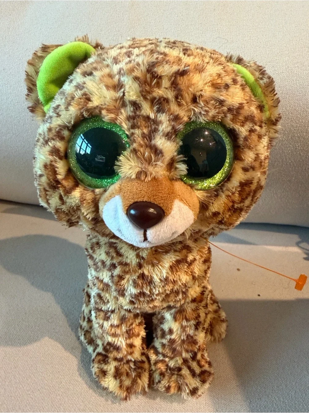 Ty Sparkle-Eyed Leopard Plush in Brown and Green